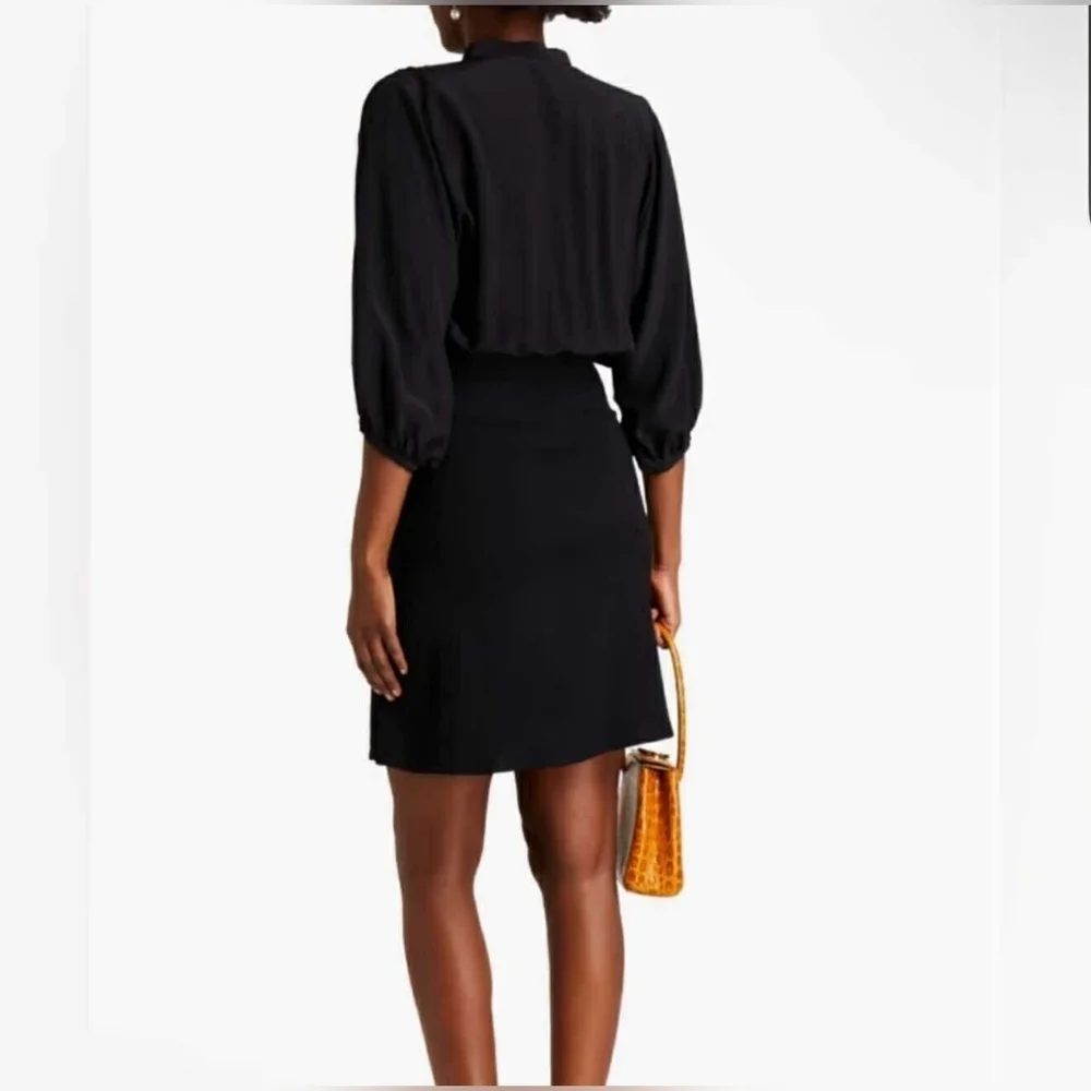 NWT $435 VANESSA BRUNO Navea Black Silk Dress Size FR36 US 4 Small